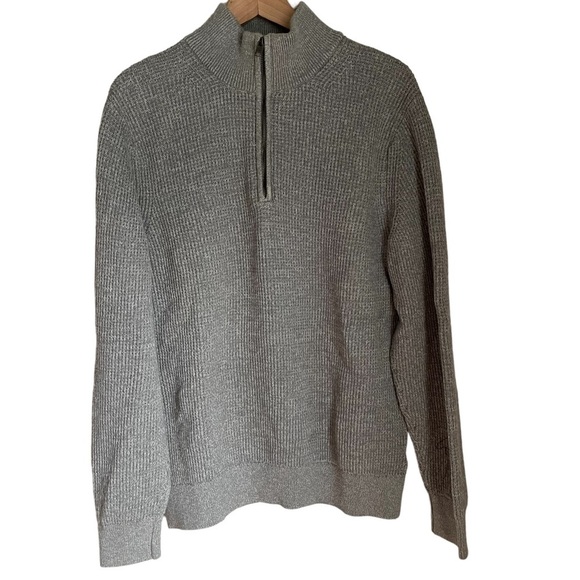 Gap 1/4 Zip Knit Gray Pullover Sweater Size: L - Picture 7 of 7